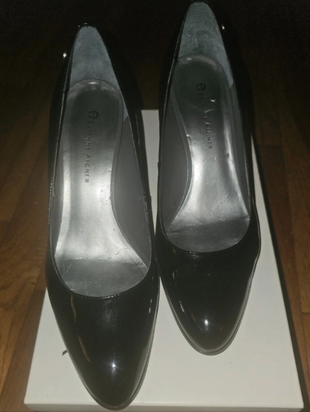 Black Patent Pointed-Toe Heels